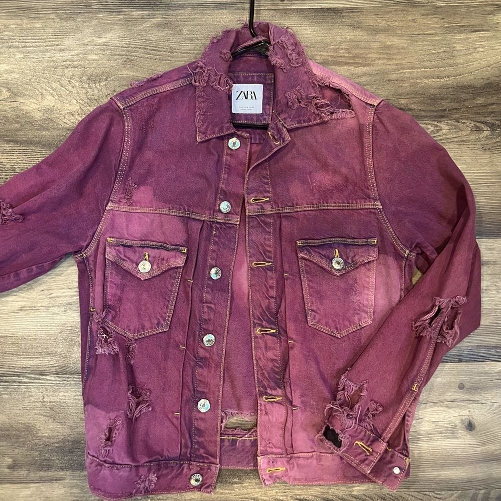 Intentionally Distressed Vintage Zara Jean Jacket